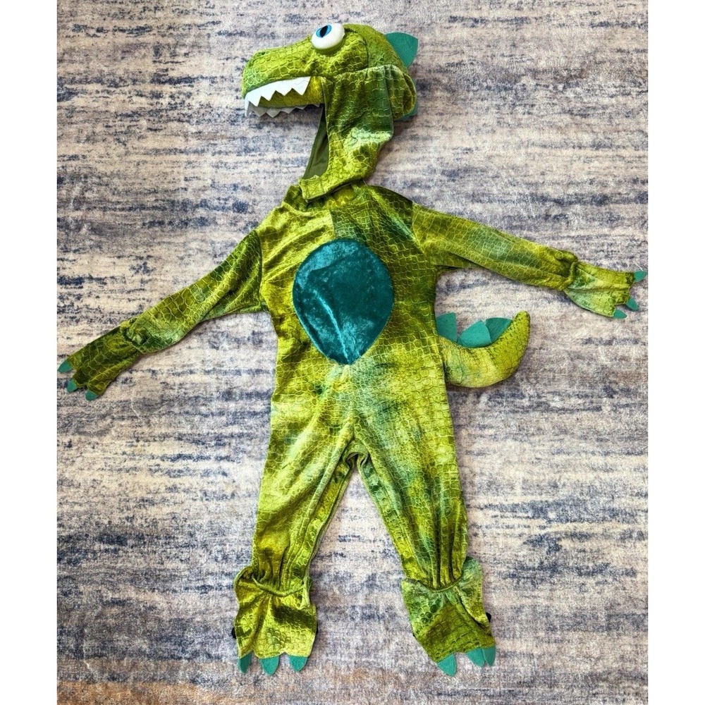 Suit Yourself Baby Dinosaur Costume One Piece Hood Tail Feet 12-24M Green/Blue